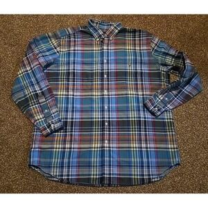 Ralph Lauren Button Down  2XLT Mens Shirt Tall Plaid Red Blue Yellow Orange